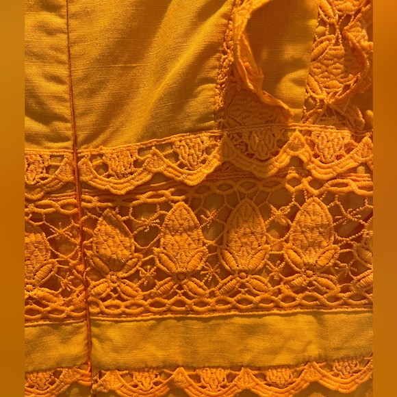 Orange 🍊 Midi Embroidered Dress - Picture 6 of 9
